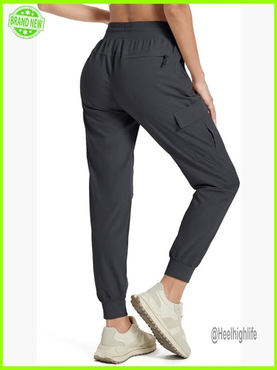 Pants - Lightweight Quick-Dry Cargo Joggers with Zipper Pockets for Hiking & Workout